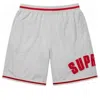 Supreme Ultrasuede Mesh Short 'grey Red' In White