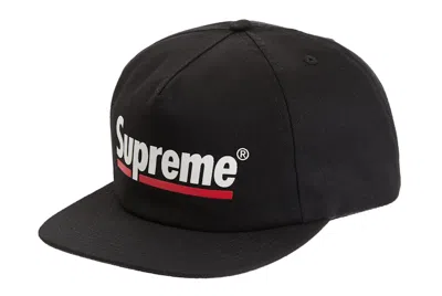 Pre-owned Supreme Underline 5panel (ss20) In Black