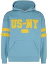 Supreme Us-ny Cotton Hoodie In Blue