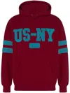 Supreme Us-ny Cotton Hoodie In Red