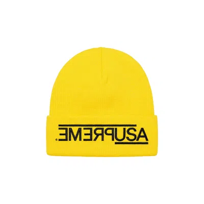 Pre-owned Supreme Usa Beanie 'yellow'