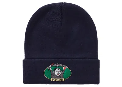 Pre-owned Supreme Vampire Boy Beanie In Navy Blue