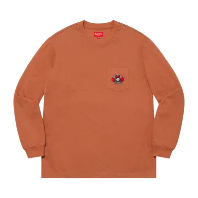 Pre-owned Supreme Vampire Boy Long-sleeve Pocket Tee 'rust' In Brown
