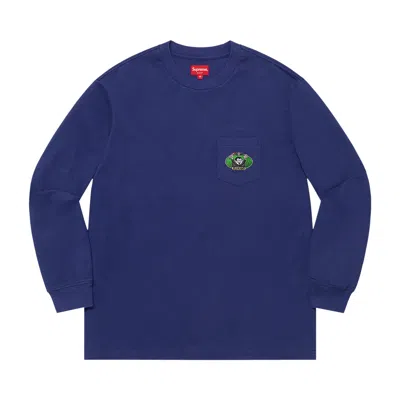 Pre-owned Supreme Vampire Boy Long-sleeve Pocket Tee 'washed Navy' | Blue | Men's Size L