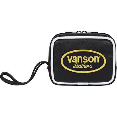 Pre-owned Supreme Vanson Leather Wristbag In Black