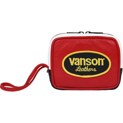 Pre-owned Supreme Vanson Leather Wristbag In Red