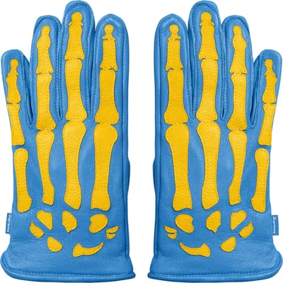 Pre-owned Supreme Vanson Leather Xray Gloves In Blue