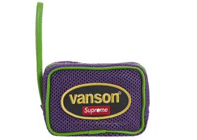 Pre-owned Supreme Vanson Leathers Cordura Mesh Wrist Bag In Purple