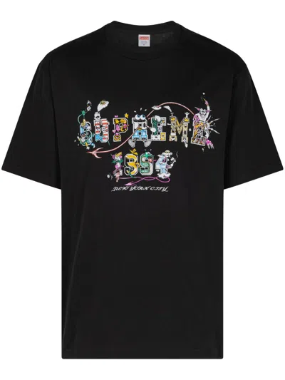 Supreme Varsity Cotton T-shirt In Schwarz