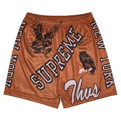 Pre-owned Supreme Varsity Mesh Short 'rust' | Tan | Men's Size S In Brown
