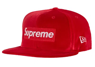 Pre-owned Supreme Velour Box Logo New Era In Red
