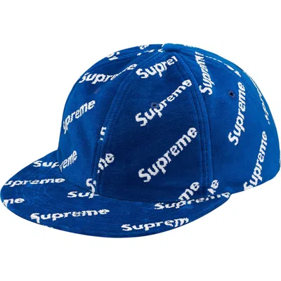 Pre-owned Supreme Velour Diagonal Logo 6panel In Royal