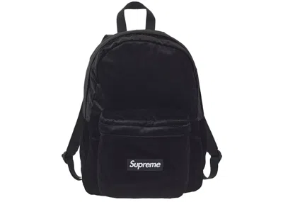 Pre-owned Supreme Velvet Backpack In Black