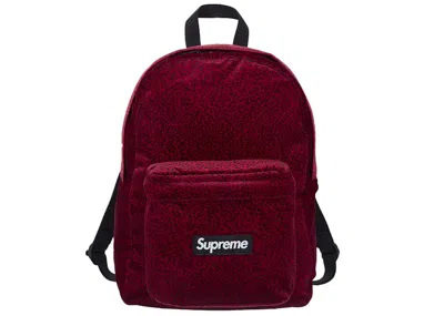 Pre-owned Supreme Velvet Backpack In Red Leopard