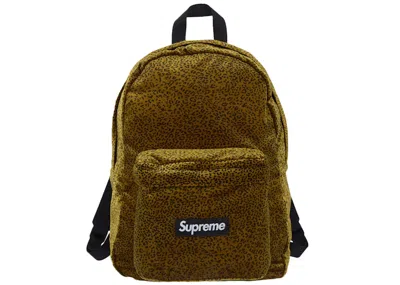 Pre-owned Supreme Velvet Backpack In Tan Leopard In Brown