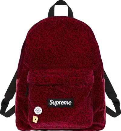 Pre-owned Supreme Velvet Backpack In Red