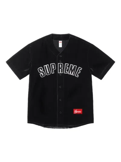 Supreme Velvet Baseball Shirt