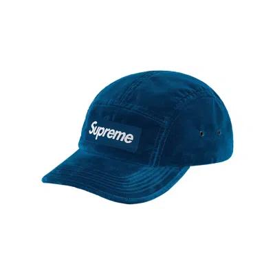 Pre-owned Supreme Velvet Camp Cap 'dark Teal' | Men's Size Onesize In Blue
