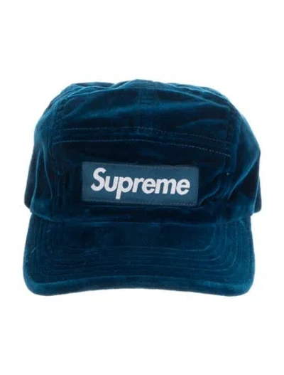Pre-owned Supreme Velvet Camp Cap (fw20) In Blue