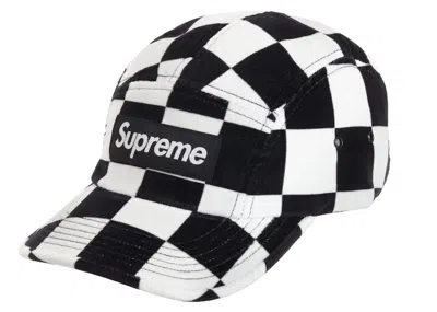 Pre-owned Supreme Velvet Camp Cap (fw20) In Checkerboard