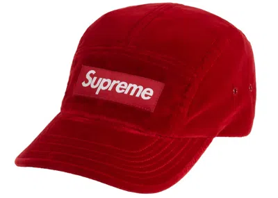 Pre-owned Supreme Velvet Camp Cap (fw20) In Red