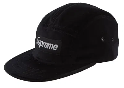 Pre-owned Supreme Velvet Camp Cap In Black