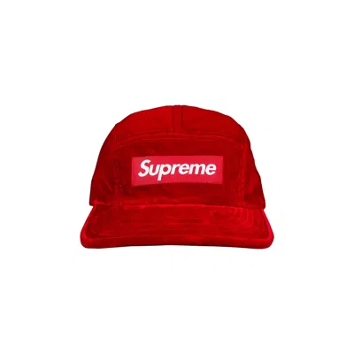 Pre-owned Supreme Velvet Camp Cap 'red'