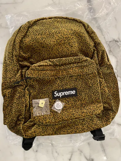 Pre-owned Supreme Velvet Leopard Backpack In Sand