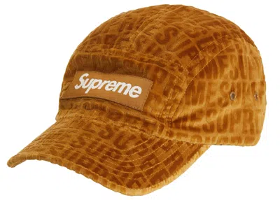 Pre-owned Supreme Velvet Pattern Camp Cap In Brown