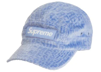 Pre-owned Supreme Velvet Pattern Camp Cap In Light Blue