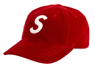 Pre-owned Supreme Velvet S Logo 6panel In Red