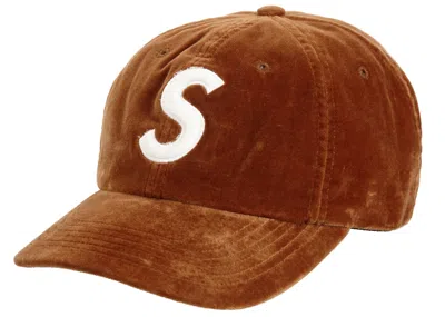 Pre-owned Supreme Velvet S Logo 6panel In Tan