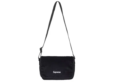 Pre-owned Supreme Velvet Small Messenger Bag In Black