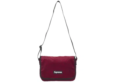 Pre-owned Supreme Velvet Small Messenger Bag In Red Leopard