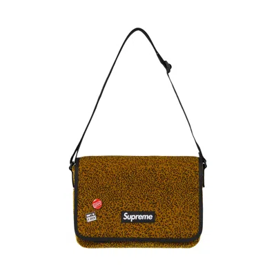 Pre-owned Supreme Velvet Small Messenger Bag 'tan Leopard' | Men's Size Onesize In Brown