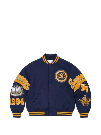 Supreme Veritas Patch-detail Jacket In Blue
