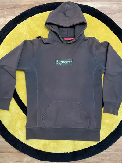 Pre-owned Supreme Vintage Green Olive Brown  Box Logo Hoodie Sweatshirt