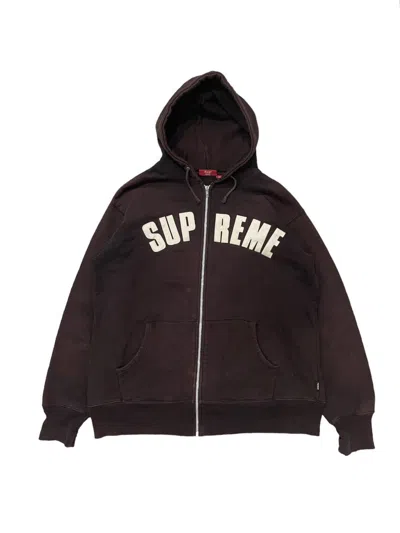 Pre-owned Supreme Vintage  Arc Logo Zipper Baggy Hoodie In Brown