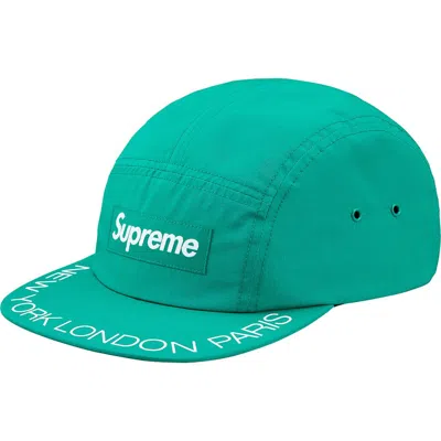 Pre-owned Supreme Visor Print Camp Cap In Aqua