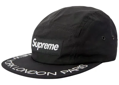 Pre-owned Supreme Visor Print Camp Cap In Black