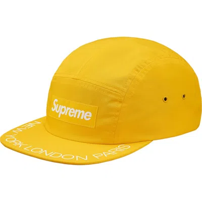 Pre-owned Supreme Visor Print Camp Cap In Gold