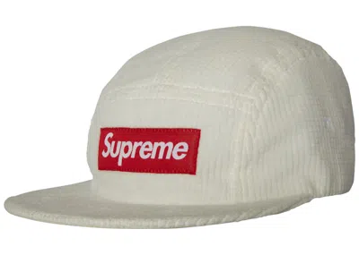 Pre-owned Supreme Waffle Corduroy Camp Cap In White