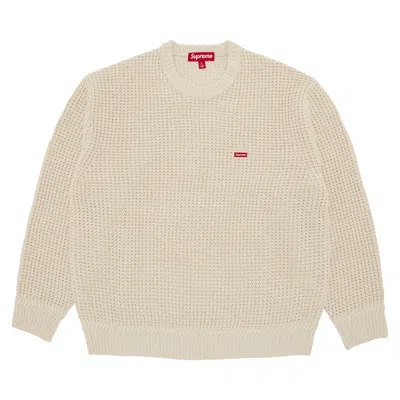 Pre-owned Supreme Waffle Small Box Sweater 'stone' In Cream