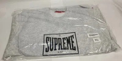 Pre-owned Supreme Warm Up Crewneck - Ash Grey Xl - Ss19 - Sweatshirt / Everlast Logo / Ds In Gray