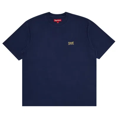 Pre-owned Supreme Warm Up Washed Short-sleeve Top 'navy' | Blue | Men's Size Xxl
