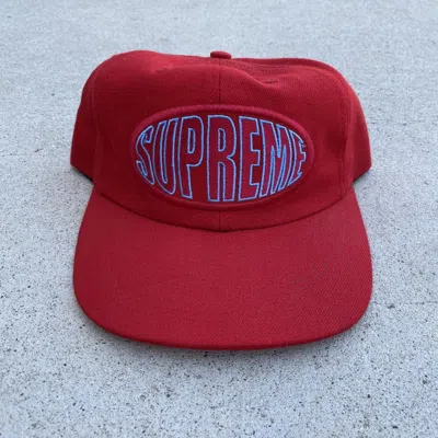 Pre-owned Supreme Warp 6-panel Hat Snapback Red 2017 Grunge Vintage