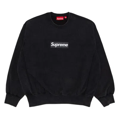 Pre-owned Supreme Washed Box Logo Crewneck 'black' | Men's Size S