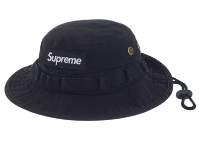 Pre-owned Supreme Washed Canvas Boonie In Black