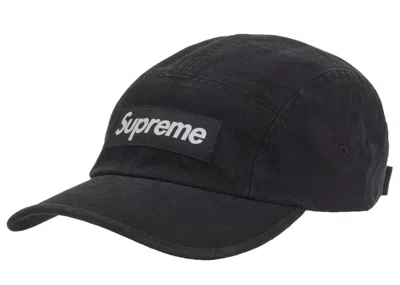 Pre-owned Supreme Washed Canvas Camp Cap (ss24) In Black