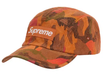 Pre-owned Supreme Washed Canvas Camp Cap (ss24) In Orange Camo